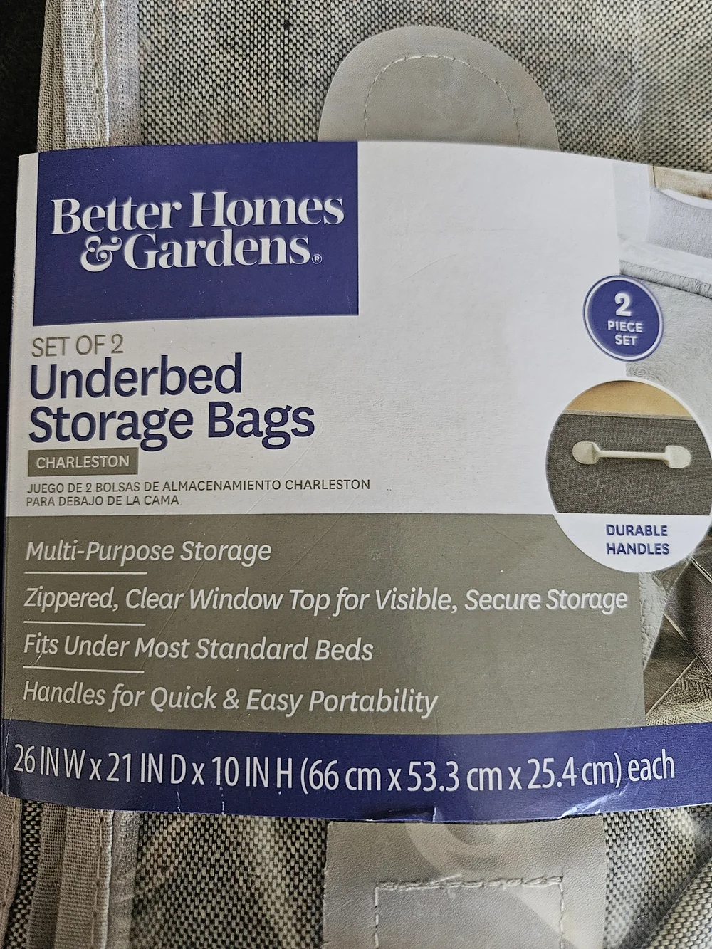 Storage Bundle - BH&G Beige Underbed Storage Bags & Grey Fab Totes